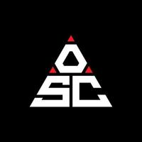 création de logo de lettre triangle osc avec forme de triangle. monogramme de conception de logo triangle osc. modèle de logo vectoriel triangle osc avec couleur rouge. logo triangulaire osc logo simple, élégant et luxueux.