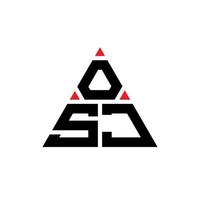 création de logo de lettre triangle osj avec forme de triangle. monogramme de conception de logo triangle osj. modèle de logo vectoriel triangle osj avec couleur rouge. osj logo triangulaire logo simple, élégant et luxueux.