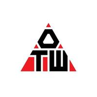 création de logo de lettre triangle otw avec forme de triangle. monogramme de conception de logo triangle otw. modèle de logo vectoriel triangle otw avec couleur rouge. otw logo triangulaire logo simple, élégant et luxueux.