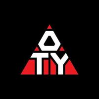 création de logo de lettre triangle oty avec forme de triangle. monogramme de conception de logo triangle oty. modèle de logo vectoriel triangle oty avec couleur rouge. oty logo triangulaire logo simple, élégant et luxueux.