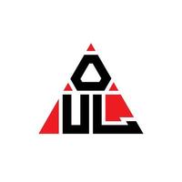 création de logo de lettre triangle oul avec forme de triangle. monogramme de conception de logo triangle oul. modèle de logo vectoriel triangle oul avec couleur rouge. oul logo triangulaire logo simple, élégant et luxueux.