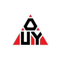 création de logo de lettre triangle ouy avec forme de triangle. monogramme de conception de logo triangle ouy. modèle de logo vectoriel triangle ouy avec couleur rouge. ouy logo triangulaire logo simple, élégant et luxueux.