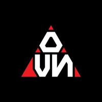 création de logo de lettre triangle ovn avec forme de triangle. monogramme de conception de logo triangle ovn. modèle de logo vectoriel triangle ovn avec couleur rouge. logo triangulaire ovn logo simple, élégant et luxueux.