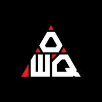 création de logo de lettre triangle owq avec forme de triangle. monogramme de conception de logo triangle owq. modèle de logo vectoriel triangle owq avec couleur rouge. logo triangulaire owq logo simple, élégant et luxueux.