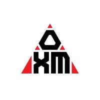 création de logo de lettre triangle oxm avec forme de triangle. monogramme de conception de logo triangle oxm. modèle de logo vectoriel triangle oxm avec couleur rouge. logo triangulaire oxm logo simple, élégant et luxueux.