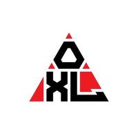 création de logo de lettre triangle oxl avec forme de triangle. monogramme de conception de logo triangle oxl. modèle de logo vectoriel triangle oxl avec couleur rouge. logo triangulaire oxl logo simple, élégant et luxueux.
