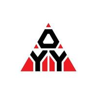 création de logo de lettre triangle oyy avec forme de triangle. monogramme de conception de logo triangle oyy. modèle de logo vectoriel triangle oyy avec couleur rouge. oyy logo triangulaire logo simple, élégant et luxueux.