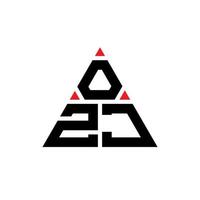 création de logo de lettre triangle ozj avec forme de triangle. monogramme de conception de logo triangle ozj. modèle de logo vectoriel triangle ozj avec couleur rouge. logo triangulaire ozj logo simple, élégant et luxueux.