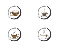 ensemble de modèles de logo de tasse à café vecteur