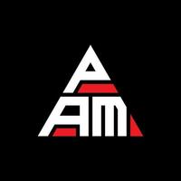création de logo de lettre triangle pam avec forme de triangle. monogramme de conception de logo triangle pam. modèle de logo vectoriel triangle pam avec couleur rouge. logo triangulaire pam logo simple, élégant et luxueux.
