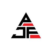 création de logo de lettre triangle pjf avec forme de triangle. monogramme de conception de logo triangle pjf. modèle de logo vectoriel triangle pjf avec couleur rouge. logo triangulaire pjf logo simple, élégant et luxueux.