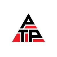 création de logo de lettre triangle ptp avec forme de triangle. monogramme de conception de logo triangle ptp. modèle de logo vectoriel triangle ptp avec couleur rouge. logo triangulaire ptp logo simple, élégant et luxueux.