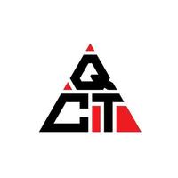 création de logo de lettre triangle qct avec forme de triangle. monogramme de conception de logo triangle qct. modèle de logo vectoriel triangle qct avec couleur rouge. qct logo triangulaire logo simple, élégant et luxueux.