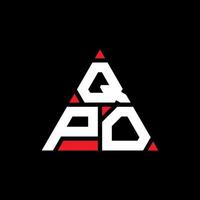 création de logo de lettre triangle qpo avec forme de triangle. monogramme de conception de logo triangle qpo. modèle de logo vectoriel triangle qpo avec couleur rouge. logo triangulaire qpo logo simple, élégant et luxueux.