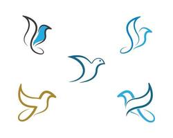 jeu de logo colombe oiseau vecteur