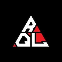 création de logo de lettre triangle rql avec forme de triangle. monogramme de conception de logo triangle rql. modèle de logo vectoriel triangle rql avec couleur rouge. logo triangulaire rql logo simple, élégant et luxueux.