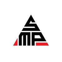 création de logo de lettre triangle smp avec forme de triangle. monogramme de conception de logo triangle smp. modèle de logo vectoriel triangle smp avec couleur rouge. logo triangulaire smp logo simple, élégant et luxueux.