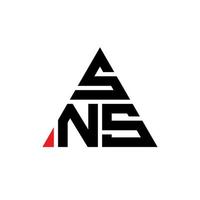 création de logo de lettre triangle sns avec forme de triangle. monogramme de conception de logo triangle sns. modèle de logo vectoriel triangle sns avec couleur rouge. logo triangulaire sns logo simple, élégant et luxueux.