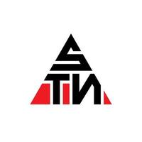 création de logo de lettre triangle stn avec forme de triangle. monogramme de conception de logo triangle stn. modèle de logo vectoriel triangle stn avec couleur rouge. logo triangulaire stn logo simple, élégant et luxueux.