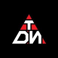 création de logo de lettre triangle tdn avec forme de triangle. monogramme de conception de logo triangle tdn. modèle de logo vectoriel triangle tdn avec couleur rouge. logo triangulaire tdn logo simple, élégant et luxueux.