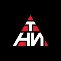 création de logo de lettre triangle thn avec forme de triangle. monogramme de conception de logo triangle thn. modèle de logo vectoriel triangle thn avec couleur rouge. thn logo triangulaire logo simple, élégant et luxueux.