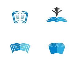 livre, icône, ensemble logo vecteur