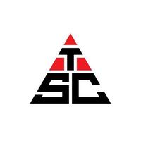 création de logo de lettre triangle tsc avec forme de triangle. monogramme de conception de logo triangle tsc. modèle de logo vectoriel triangle tsc avec couleur rouge. logo triangulaire tsc logo simple, élégant et luxueux.