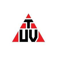 création de logo de lettre triangle tuv avec forme de triangle. monogramme de conception de logo triangle tuv. modèle de logo vectoriel triangle tuv avec couleur rouge. logo triangulaire tuv logo simple, élégant et luxueux.