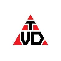 création de logo de lettre triangle tvd avec forme de triangle. monogramme de conception de logo triangle tvd. modèle de logo vectoriel triangle tvd avec couleur rouge. logo triangulaire tvd logo simple, élégant et luxueux.