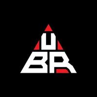 création de logo de lettre triangle ubr avec forme de triangle. monogramme de conception de logo triangle ubr. modèle de logo vectoriel triangle ubr avec couleur rouge. logo triangulaire ubr logo simple, élégant et luxueux.