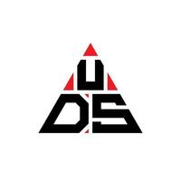 création de logo de lettre triangle uds avec forme de triangle. monogramme de conception de logo triangle uds. modèle de logo vectoriel triangle uds avec couleur rouge. logo triangulaire uds logo simple, élégant et luxueux.