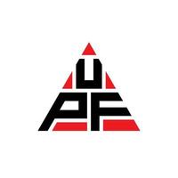 création de logo de lettre triangle upf avec forme de triangle. monogramme de conception de logo triangle upf. modèle de logo vectoriel triangle upf avec couleur rouge. logo triangulaire upf logo simple, élégant et luxueux.