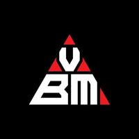 création de logo de lettre triangle vbm avec forme de triangle. monogramme de conception de logo triangle vbm. modèle de logo vectoriel triangle vbm avec couleur rouge. logo triangulaire vbm logo simple, élégant et luxueux.