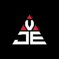 création de logo de lettre triangle vje avec forme de triangle. monogramme de conception de logo triangle vje. modèle de logo vectoriel triangle vje avec couleur rouge. vje logo triangulaire logo simple, élégant et luxueux.