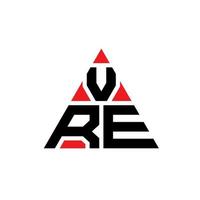 création de logo de lettre triangle vre avec forme de triangle. monogramme de conception de logo triangle vre. modèle de logo vectoriel triangle vre avec couleur rouge. vre logo triangulaire logo simple, élégant et luxueux.