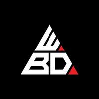 création de logo de lettre triangle wbd avec forme de triangle. monogramme de conception de logo triangle wbd. modèle de logo vectoriel triangle wbd avec couleur rouge. wbd logo triangulaire logo simple, élégant et luxueux. wbd
