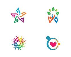 ensemble de logos pour l'unité et les soins communautaires vecteur