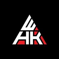 création de logo de lettre triangle whk avec forme de triangle. monogramme de conception de logo triangle whk. modèle de logo vectoriel triangle whk avec couleur rouge. whk logo triangulaire logo simple, élégant et luxueux. bof