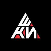 création de logo de lettre triangle wkn avec forme de triangle. monogramme de conception de logo triangle wkn. modèle de logo vectoriel triangle wkn avec couleur rouge. logo triangulaire wkn logo simple, élégant et luxueux.