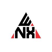 création de logo de lettre triangle wnx avec forme de triangle. monogramme de conception de logo triangle wnx. modèle de logo vectoriel triangle wnx avec couleur rouge. logo triangulaire wnx logo simple, élégant et luxueux.