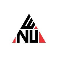 création de logo de lettre triangle wnu avec forme de triangle. monogramme de conception de logo triangle wnu. modèle de logo vectoriel triangle wnu avec couleur rouge. wnu logo triangulaire logo simple, élégant et luxueux.