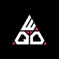 création de logo de lettre triangle wqo avec forme de triangle. monogramme de conception de logo triangle wqo. modèle de logo vectoriel triangle wqo avec couleur rouge. wqo logo triangulaire logo simple, élégant et luxueux.