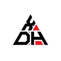 création de logo de lettre triangle xdh avec forme de triangle. monogramme de conception de logo triangle xdh. modèle de logo vectoriel triangle xdh avec couleur rouge. logo triangulaire xdh logo simple, élégant et luxueux.