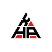 création de logo de lettre triangle xha avec forme de triangle. monogramme de conception de logo xha triangle. modèle de logo vectoriel triangle xha avec couleur rouge. logo triangulaire xha logo simple, élégant et luxueux.