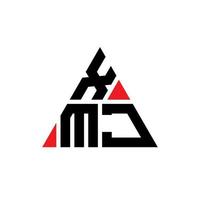 création de logo de lettre triangle xmj avec forme de triangle. monogramme de conception de logo triangle xmj. modèle de logo vectoriel triangle xmj avec couleur rouge. logo triangulaire xmj logo simple, élégant et luxueux.