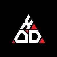 création de logo de lettre triangle xod avec forme de triangle. monogramme de conception de logo triangle xod. modèle de logo vectoriel triangle xod avec couleur rouge. logo triangulaire xod logo simple, élégant et luxueux.