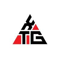 création de logo de lettre triangle xtg avec forme de triangle. monogramme de conception de logo triangle xtg. modèle de logo vectoriel triangle xtg avec couleur rouge. logo triangulaire xtg logo simple, élégant et luxueux.