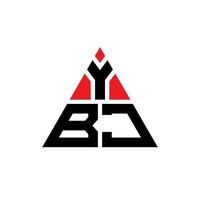 création de logo de lettre triangle ybj avec forme de triangle. monogramme de conception de logo triangle ybj. modèle de logo vectoriel triangle ybj avec couleur rouge. logo triangulaire ybj logo simple, élégant et luxueux.