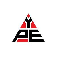 création de logo de lettre triangle ype avec forme de triangle. monogramme de conception de logo triangle ype. modèle de logo vectoriel triangle ype avec couleur rouge. ype logo triangulaire logo simple, élégant et luxueux.