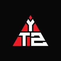 création de logo de lettre triangle ytz avec forme de triangle. monogramme de conception de logo triangle ytz. modèle de logo vectoriel triangle ytz avec couleur rouge. logo triangulaire ytz logo simple, élégant et luxueux.